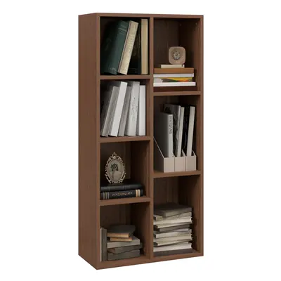 HOMCOM Bookcase Modern Bookshelf Cabinet for Home Office Walnut