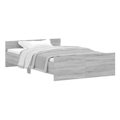 (grey sonoma, x cm) vidaXL Bed Frame with Headboard and Footboard Mattress Foundation Bed Base