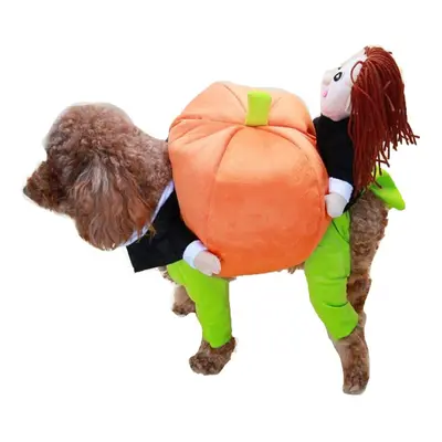 (S) Funny Pet Dog Pumpkin Moveing Suits Pet Party Festival Apparel Clothing Costume Winter Cloth