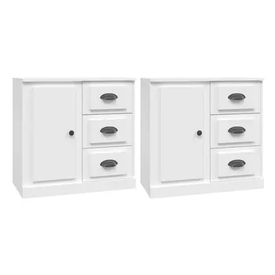 (white) vidaXL Sideboards Storage Cabinets Sidetables Highboard pcs Engineered Wood