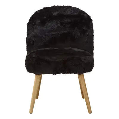 Premier Housewares Cabaret Black Fur Effect Chair