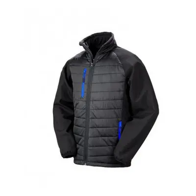 (L, Black/Royal Blue) Result Mens Black Compass Padded Soft Shell Jacket