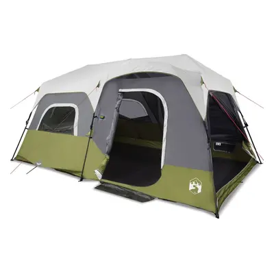 vidaXL Family Tent with LED 9-Person Camping Tent Light Green Quick Release