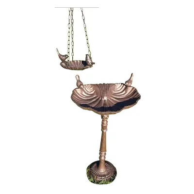 Cast Iron Stand & Hanging Garden Wild Bird Bath Set