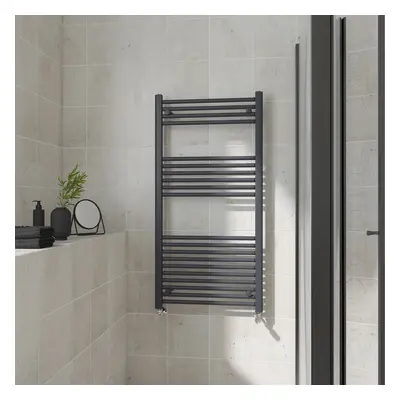 (Straight, 1200x600mm) Warmehaus Heated Towel Rail Anthracite Bathroom Ladder Style Radiator Gre