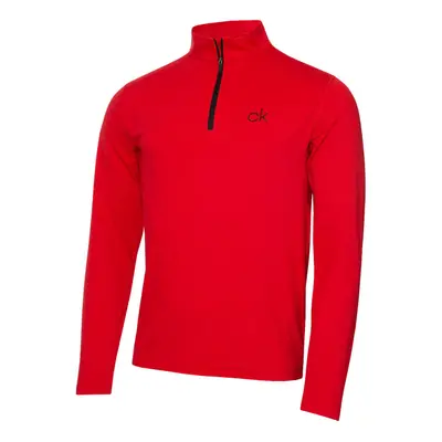 (M, Power Red Marl) Calvin Klein Golf Mens Newport HZ Lightweight Sweater