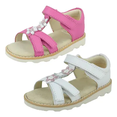 (Pink, UK 5.5 Infant) Girls Clarks Casual Sandals Crown Flower