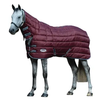 (6' 9", Maroon/Grey/White) Weatherbeeta Comfitec Combo Neck Channel Quilt Midweight Horse Stable