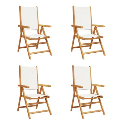 (cream, pcs) vidaXL Reclining Garden Chairs Outdoor Chairs Armchair Fabric & Solid Wood