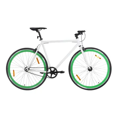 vidaXL Fixed Gear Bike Single Speed Bicycle Fixie Bike White and Green 700c