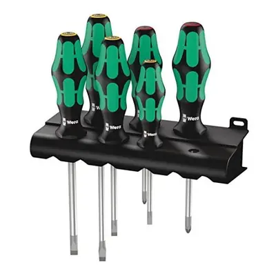 Wera 334/6 Kraftform Plus Lasertip Screwdriver Set, PH/SL, 6PC