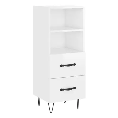 (high gloss white) vidaXL Sideboard Storage Side Cabinet Cupboard Sonoma Oak Engineered Wood