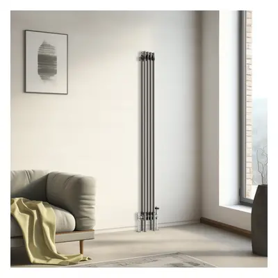 (1800x200mm - Column) Traditional Cast Iron Style Radiator Raw Metal Central Heating Column