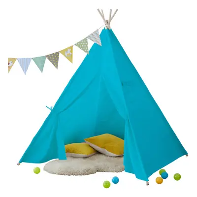 Neo Blue Canvas Kids Indian Tent TeePee