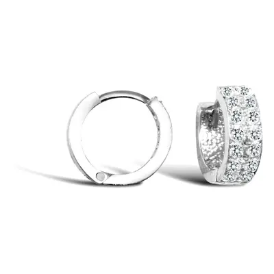 Jewelco London Ladies Solid 9ct White Gold White Round Brilliant Cubic Zirconia Row Eternity 4mm