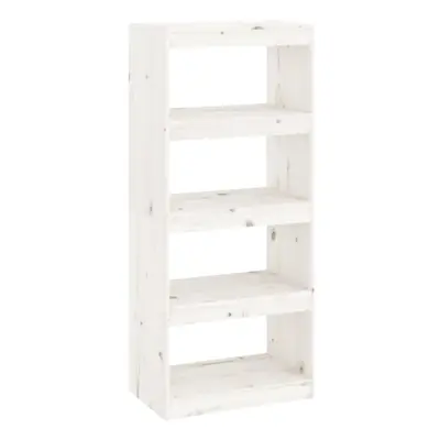 vidaXL Solid Wood Pine Book Cabinet/Room Divider White Wooden Room Partition