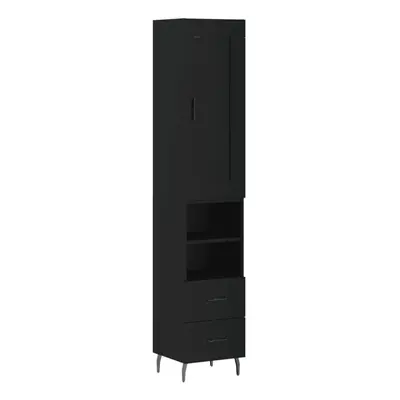 vidaXL Highboard Sideboard Storage Cabinet Side Cabinet Black Engineered Wood