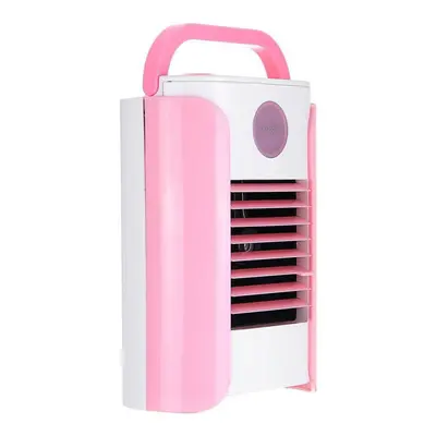 (Pink) Gears Mini Air Cooling Fan USB Portable Air Conditioner Desk Table Fan Bluetooth/Broadcas