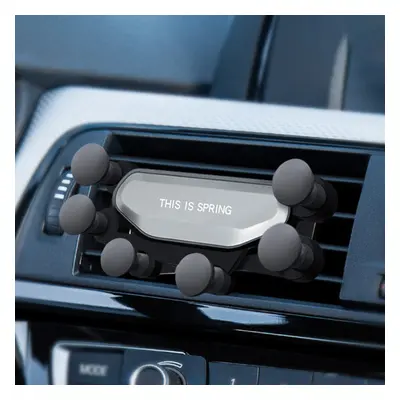 (Silver) Air Vent Car Phone Holder Gravity Linkage Automatic Lock for 4.0-6.5 Inch