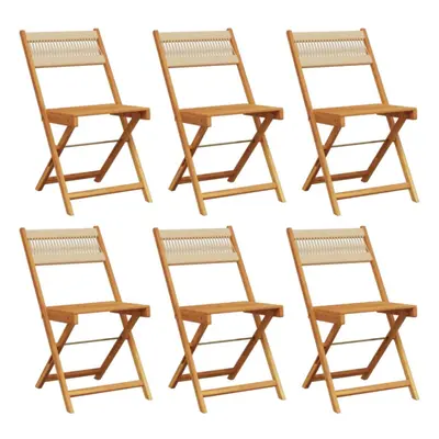 (beige, pcs) vidaXL Bistro Chairs Outdoor Dining Chair Solid Wood Acacia and Polypropylene