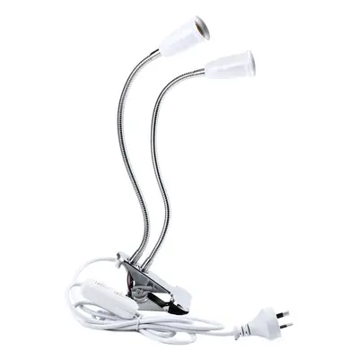 (AU Plug) 30CM Adjustable Dual Head Clip Lampholder Bulb Adapter with On/off Switch for E27 LED 