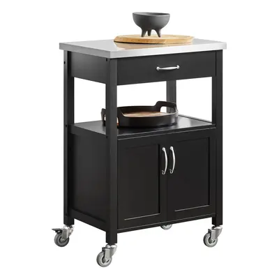 SoBuyÂ® FKW22-SCH, Kitchen Cabinet Kitchen Storage Trolley, Black