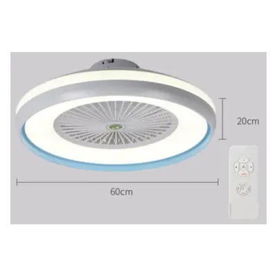 (Blue, 110V) Ceiling Fan with Lighting LED Light Stepless Dimming Adjustable Wind Speed Remote C