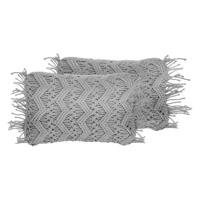 Set of Cushions Geometric Pattern KIRIKKALE Cotton x cm Grey