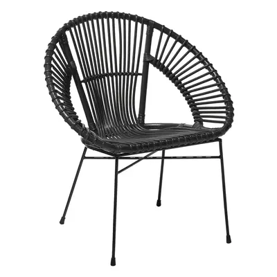 Dining Chair SARITA Rattan Black