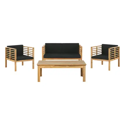 Garden Lounge Set PACIFIC Seater Acacia Wood Black