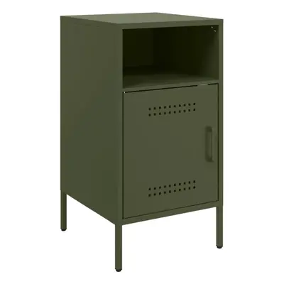 (green, pcs) vidaXL Bedside Cabinet Bedroom Nightstand Bed Side Table Olive Green Steel