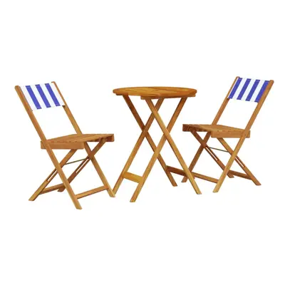 (blue and white, x cm) vidaXL Bistro Set Piece Outdoor Bar Set Blue and White Fabric and Solid W