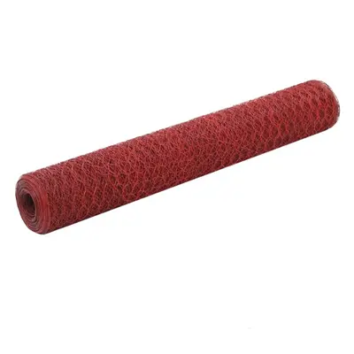 (red, m) vidaXL Chicken Wire Fence with PVC Coating Wire Mesh Roll Wire Fencing Net