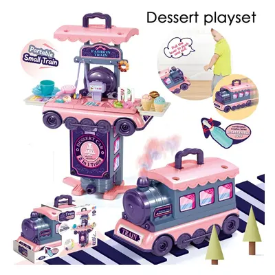 (Dessert playset) IN Multi-style Kitchen Cooking Play and Portable Small Train Learning Set Toys