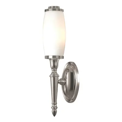 IP44 Wall Light Enclosed Long Glass Shade LED Inc Polished Nickel LED G9 3.5W