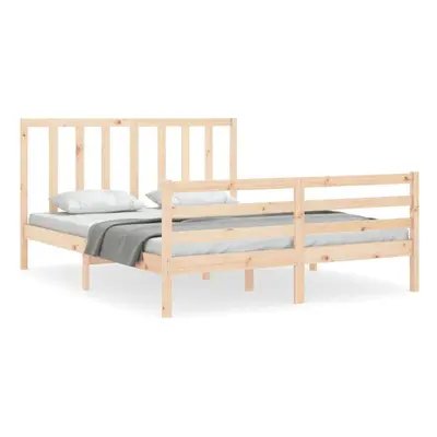 (brown, x cm) vidaXL Bed Frame Platform Bed with Headboard White Super King Size Solid Wood