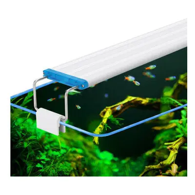 (US Plug, 48cm) 18-48CM Fish Tank Lamp Aquarium LED Lighting With Extendable Brackets White And 