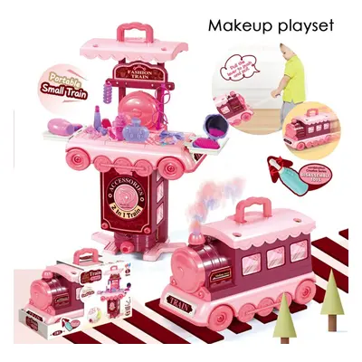 (Makeup playset) IN Multi-style Kitchen Cooking Play and Portable Small Train Learning Set Toys 