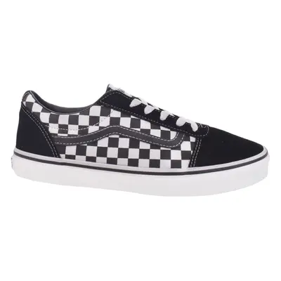 (2, Black/White) Vans Kids Juniors Ward Checkered Low Top Casual Trainers Shoes - Black/White