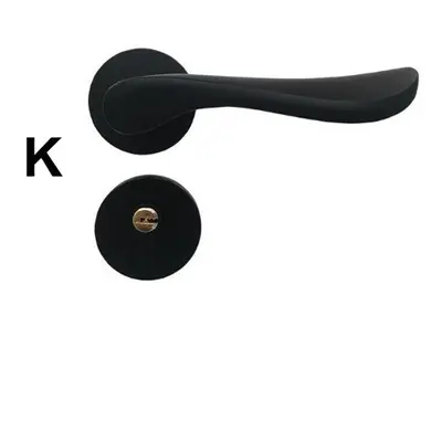 (K) Matte Black Aluminum Door Lock Mechanical Interior Handle Cylinder Lever Latch Home Security