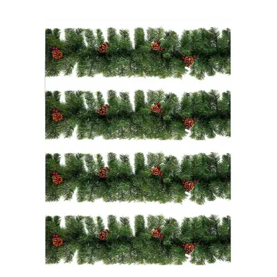 4 Artificial Christmas Garland Red Berry Pine Cones Green Garland 2.7M