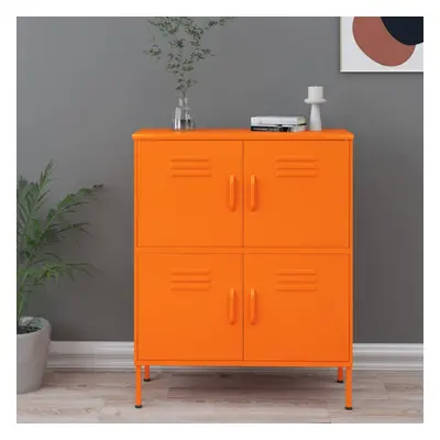 vidaXL Storage Cabinet Orange Steel Living Room Sideboard Cupboard Bookcase