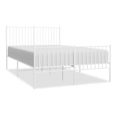 (140 x cm, with headboard & footboard) vidaXL Metal Bed Frame Bedroom Bedstead Bed Base Mattress