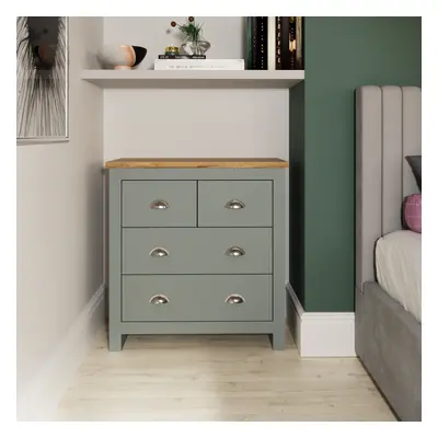 Lisbon 2+2 Drawer Chest Storage Bedroom Cabinet Furniture Light Grey