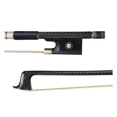 Master Silver Silk Braided Carbon Fiber Bow Sheepskin Grip Ebony Frog 4/4 Size Fiddle Bow