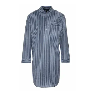 (L, Light Blue-Dark Blue) Champion Mens Brushed Cotton Nightshirt (Pack of 2)