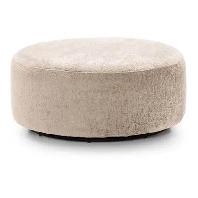 (Cream) Harriet Crushed Chenille Large Swivel Footstool