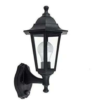 MiniSun Pair of Traditional Style Black Outdoor Security PIR Motion Sensor IP44 Rated Wall Light