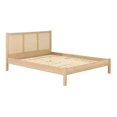 King Size Rattan Bed Frame Brown Oak Birlea Croxley 5FT King 150cm