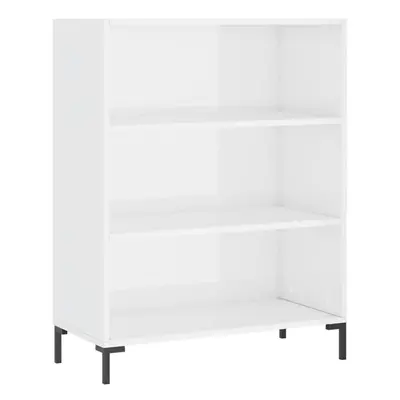 (high gloss white) vidaXL Bookcase Display Cabinet Sideboard Bookshelf Brown Oak Engineered Wood